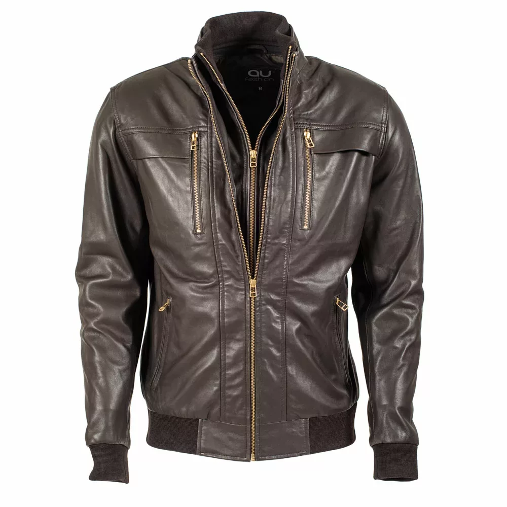 Try Mens Avalon Leather Jacket in Brown color by AU Fashion - Crafted from the finest quality leather, the Men's Avalon Chocolate Leather Jacket is the epitome of style and functionality. The jacket features a rich chocolate brown color that exudes sophistication and elegance.