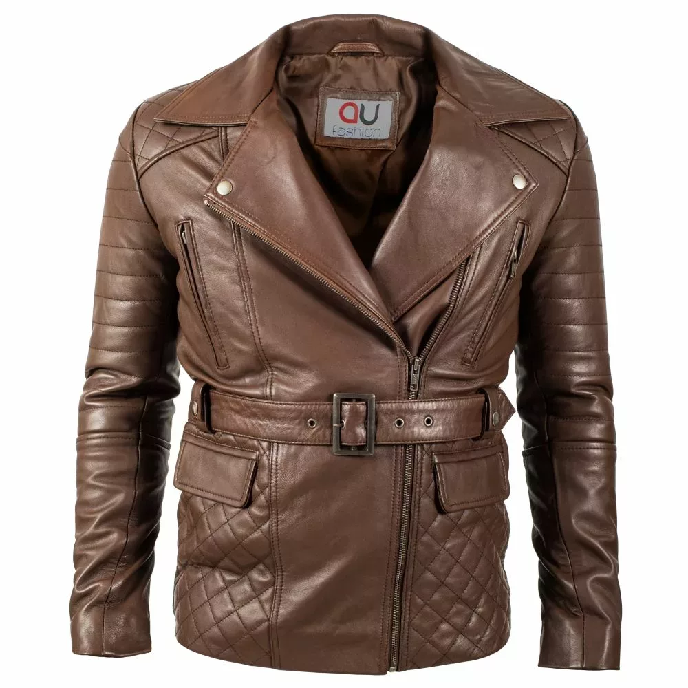 Try Daniel Leather Jacket in Brown colour by AU Fashion - Crafted from high-quality leather, this jacket is durable and designed to last.